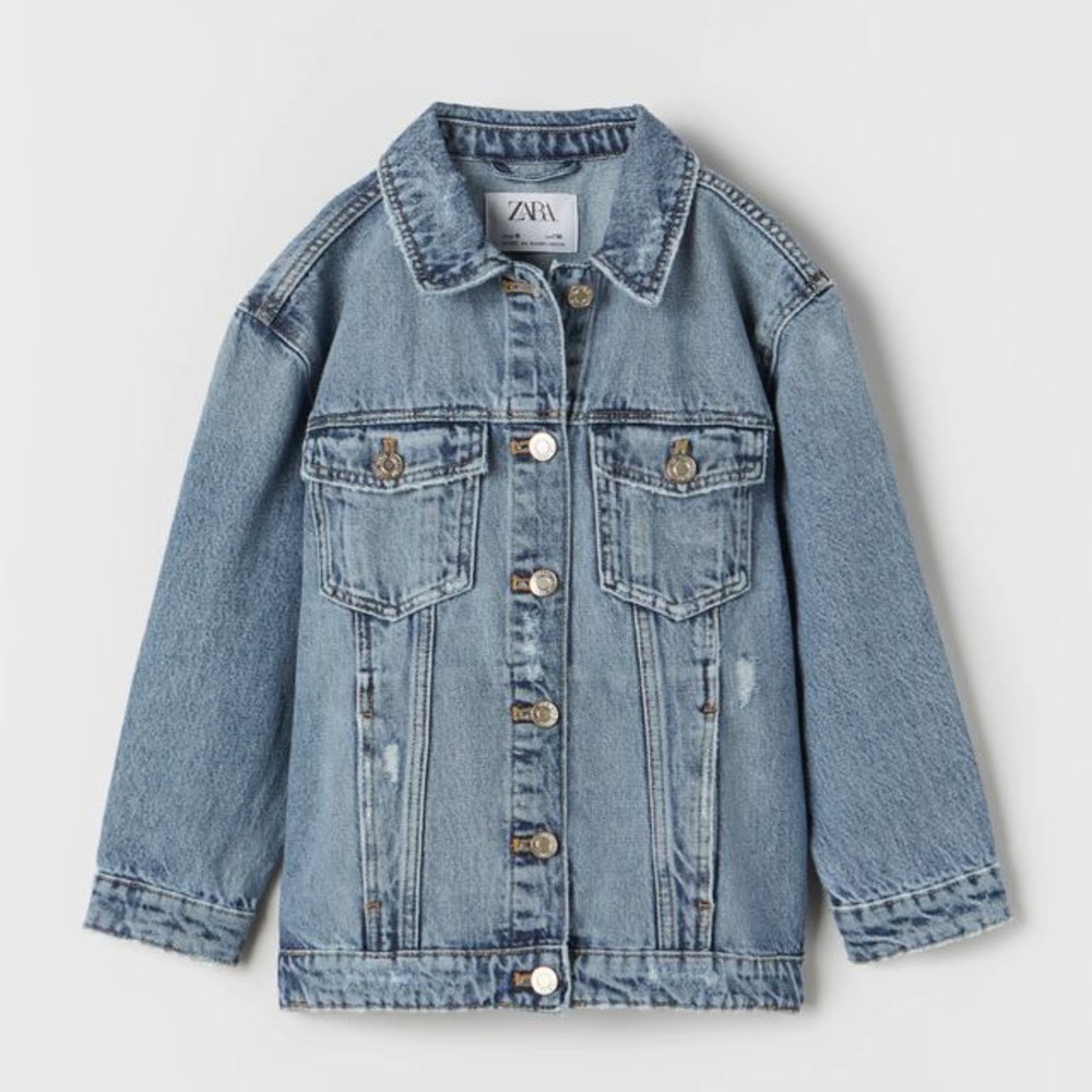 ZARA DENIM‎ COLLECTION DISTRESSED DENIM JACKET